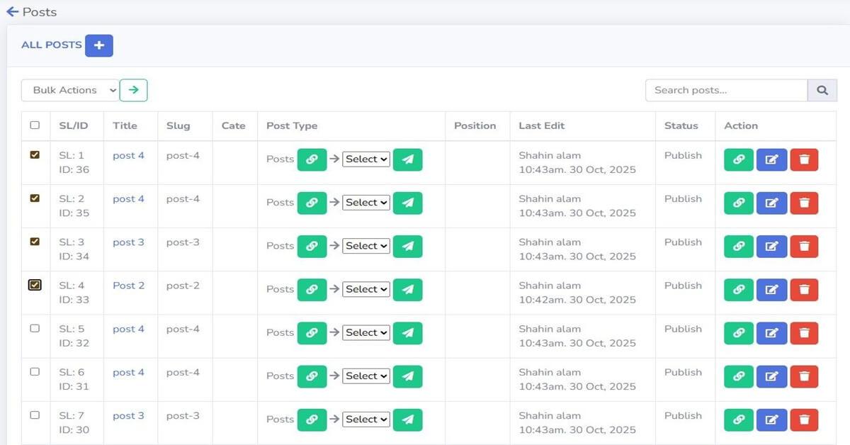 Introducing Bulk Actions, Search, and Custom Pagination in Larapress CMS